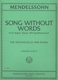 Song without Words D major oppost.109 for violoncello and piano