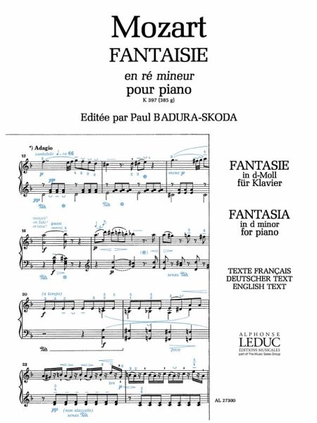 Fantaisie re mineur KV397 pour piano
