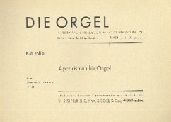 Cover Aphorismen für Orgel