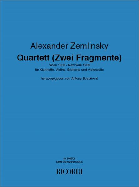 Quartett 2 Fragmente für Klarinette, Violine, Viola und Violoncello Stimmen (1938-39)