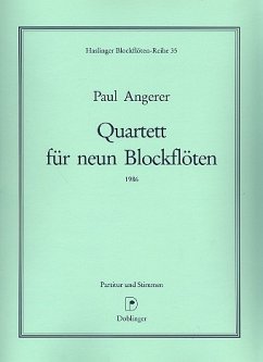 Cover Quartett für 9 Blockflöten (AAATTTBBBB) Partitur und Stimmen