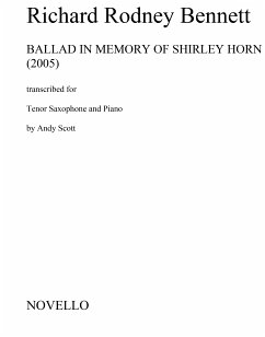 Richard Rodney Bennett, Ballad In Memory of Shirley Horn (Tenor Saxoph Tenor Saxophone Buch