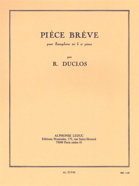 Pičce brčve pour saxophone alto et piano