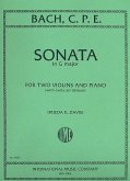 Sonate in G major for 2 violins and piano (cello ad lib) parts