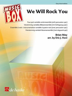 Brian May We Will Rock You Vierstimmig variables Bläserensemble mit Schlagzeug Partitur + Stimmen