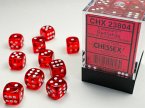 Translucent 12mm d6 Red/white Dice Block (36 dice)