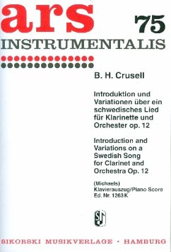 Cover Introduktion und Variationen über ein schwedisches Volkslied op.12 für Klarinette und Klavier