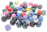 Bag of 50 Assorted Loose Opaque 12mm d6 Dice