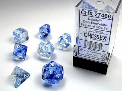 NebulaŽ Polyhedral Dark Blue/white 7-Die Set