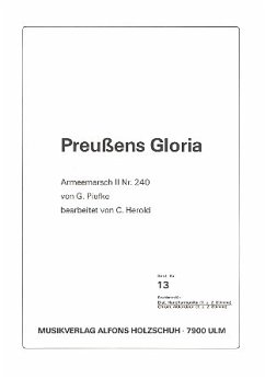 Cover PREUSSENS GLORIA ARMEEMARSCH FUER DIATONISCHE HANDHARMONIKA (MIT 2. STIMME)