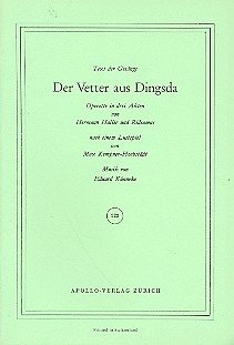 Cover Der Vetter aus Dingsda Libretto (dt)