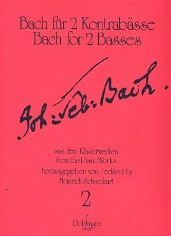 Cover Bach für 2 Kontrabässe Band 2 10 Präludien, Fughetta, Fuge Spielpartitur