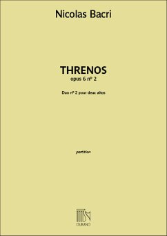 Cover Nicolas Bacri, Threnos opus 6 n° 2 2 Violas Buch + Einzelstimme