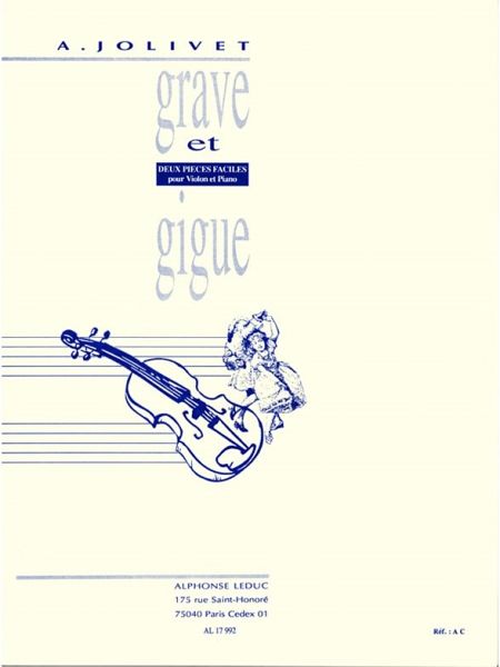 Grave et gigue 2 pieces faciles pour violon et piano