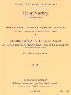 Cover VACHEY COURS ENSEIGNT MUSICAL GENERAL 2EME ANNEE(PREP.)40 LECT.2 CLES FIN ANNEE S/AC(C2)