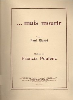 Cover Mais mourir pour voix moyenne et piano