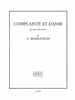 Cover Complainte et danse pour saxophone alto et piano