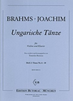 Ungarische Tänze Band 2 (Nr.6-10) für Violine und Klavier