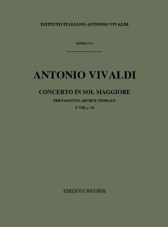 Concerto in sol maggiore per fagotto, archi e cembalo partitura