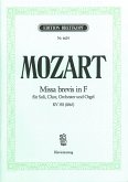 Missa brevis F-Dur KV192 für Soli, Chor, Orchester und Orgel Klavierauszug