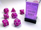 Opaque Polyhedral Light Purple/white 7-Die Set