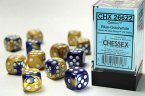 GeminiŽ 16mm d6 Blue-Gold/white Dice Block (12 dice)