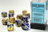 GeminiŽ 16mm d6 Blue-Gold/white Dice Block (12 dice)