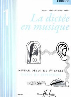 Cover La dictée en musique vol.1 - niveau début corrigé (professeur)