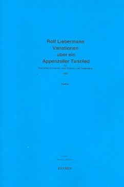 Variationen über ein Appenzeller Tanzlied für Klarinette, Hackbrett, 2 Violinen und Violoncello Partitur