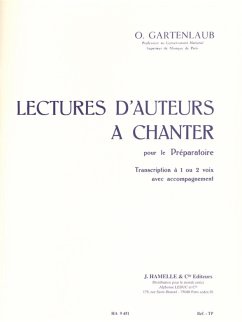 Cover GARTENLAUB LECTURES D'AUTEURS A CHANTER PREPARATOIRE (1 OU 2 VOIX) AVEC ACCOMPAGNEMENT