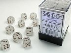 Frosted 12mm d6 Clear/black Dice Block (36 dice)