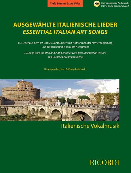 Ausgewählte italienische Lieder (Low Voice) für Low Voice and Piano Buch + Online-Audio Ausgewählte italienische Lieder (Low Voice) für Low Voice and Piano Buch + Online-Audio