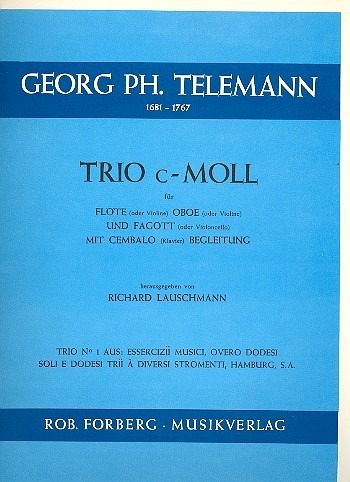 Trio c-Moll für Flöte (Violine, Oboe), Fagott (Violoncello) und Bc 4 Spielpartituren