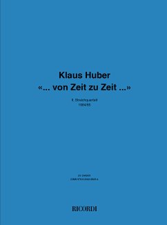 Cover Klaus Huber, ... von Zeit zu Zeit ... 2 Violins, Viola and Cello Buch