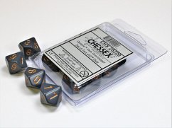 Opaque Dark Grey/copper Set of Ten d10s