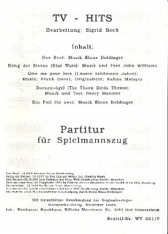 Cover TV-Hits (Medley): für Spielmannszug Partitur