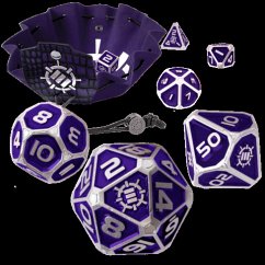 ENHANCE Tabletop Collectors Edition 7pc Metal RPG Dice Set Purple