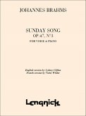 Johannes Brahms Sunday Opus 47/3 Nr 1for High Voice Song High Voice