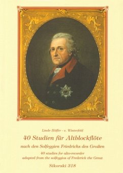Cover 40 Studien nach den Solfeggien Friedrichs des Großen für Altblockflöte