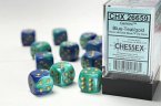 GeminiŽ 16mm d6 Blue-Teal/gold Dice Block (12 dice)