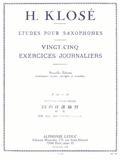 Cover 25 exercices journaliers pour saxophone