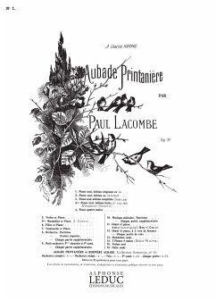 Cover LACOMBE AUBADE PRINTANIERE OP37 PIANO