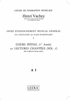 Cover VACHEY COURS ENSEIGNT MUSICAL GENERAL 1ERE ANNEE(INIT.)50 LECT.1 CLE DEB ANNEE S/AC(A1)
