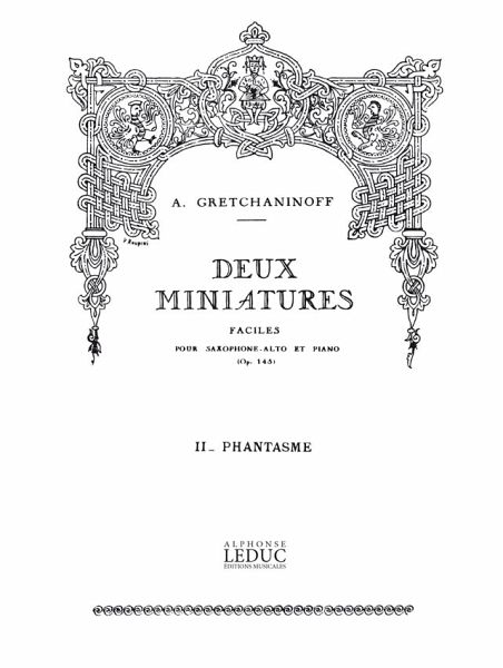 Phantasme op.143,2 saxophone alto et piano 2 miniatures faciles op.143