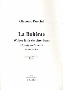 Woher froh sie einst kam aus La Bohčme für Sopran und Klavier (dt/it)