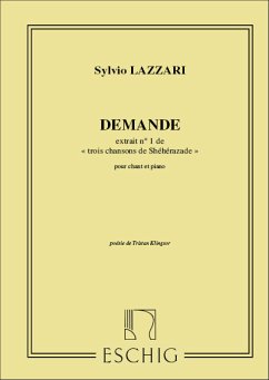 Cover Sylvio Lazzari, Demande Vocal and Piano Partitur