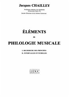 Cover CHAILLEY J. ELEMENTS DE PHILOLOGIE MUSICALE