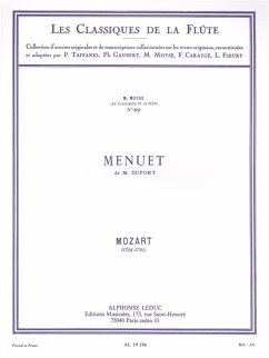 Cover Menuet de M. Duport pour flute et piano