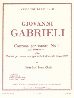 Cover Canzona per sonare no.1 (la spiritata) for 4-part brass choir or quartet (2trp, hrn, pos, bar, tb)