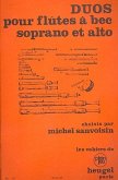 Duos pour 2 flutes a bec (sa) partition Sanvoisin, Michel, Ed